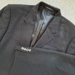Stuart Hughes Blazer Mens 46R Black 100% Silk Two Button Classic Professional